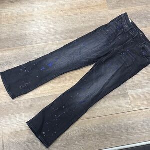 MOTHER Insider Ankle Rain City Paint Splatter Jeans
